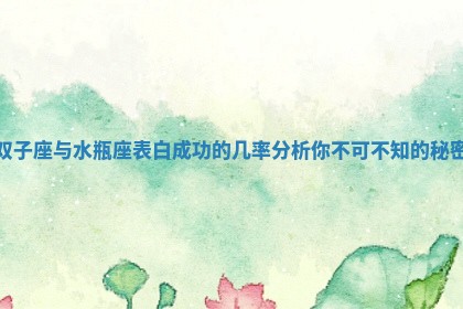 双子座与水瓶座表白成功的几率 🔀 分析 🚙 你不可不知的秘密