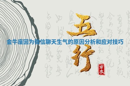 金牛 📪 座因为微信聊天生气的原因分析和应 👈 对技巧